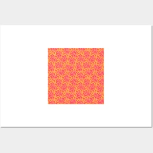 Watermelon Orange Juice | Brilliant Pink and Orange Pattern | Itty Bitty Watermelon Confetti Design Posters and Art